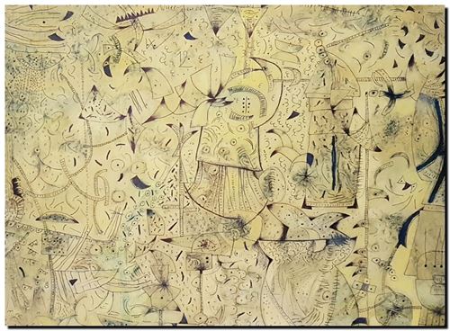 Peinture mixed media d'André Vereecken de 2007.
5