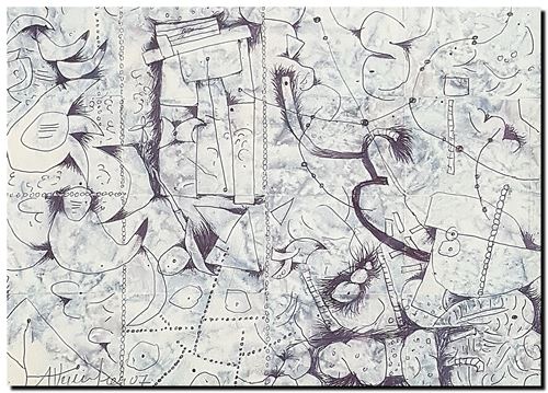 Peinture mixed media d'André Vereecken de 2007.
1