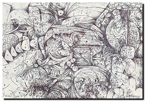 Peinture mixed media d'André Vereecken de 2007.
2