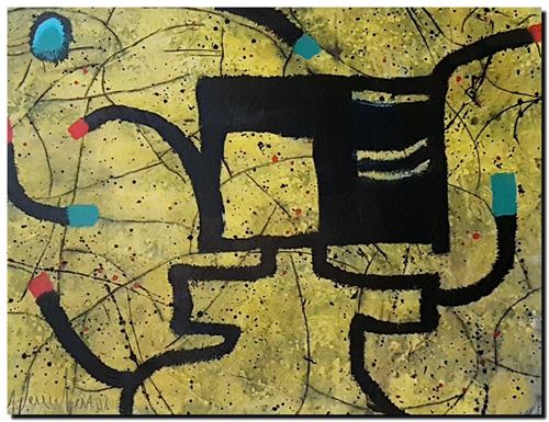 Schilderij mixed media van André Vereecken uit 2008.
11