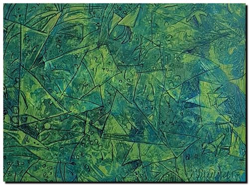 Peinture mixed media d'André Vereecken de 2008.
6