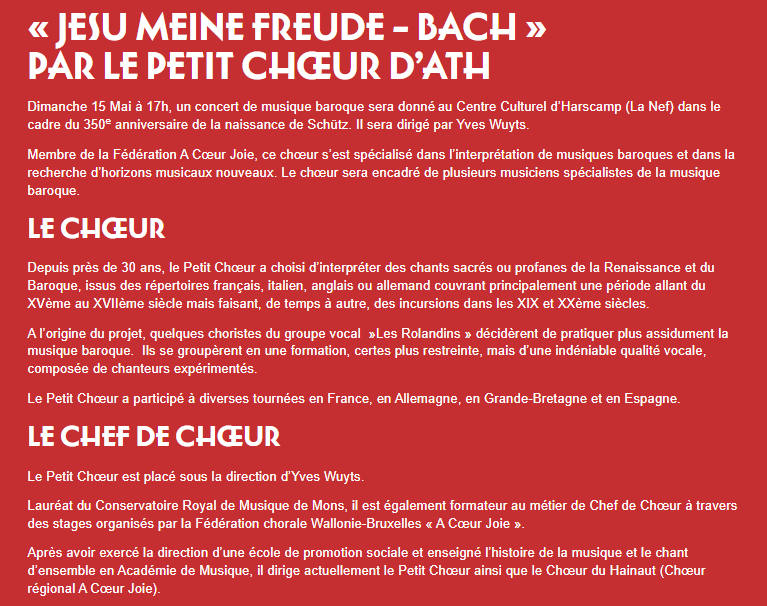 Jesu meine Freude - Bach - Namur - 15/05/2022