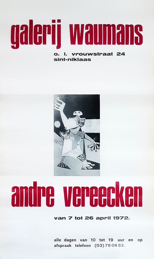 Tentoonstelling poster André Vereecken Galerij Waumans te Sint-Niklaas (1) 1972

