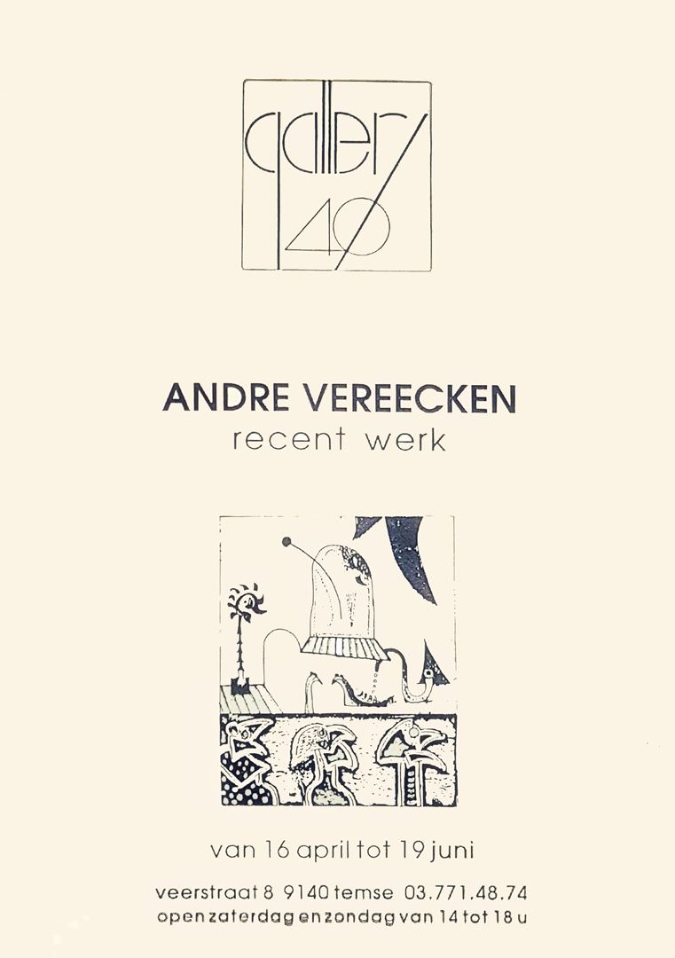 Tentoonstelling poster André Vereecken Gallery 40 Temse 1994

